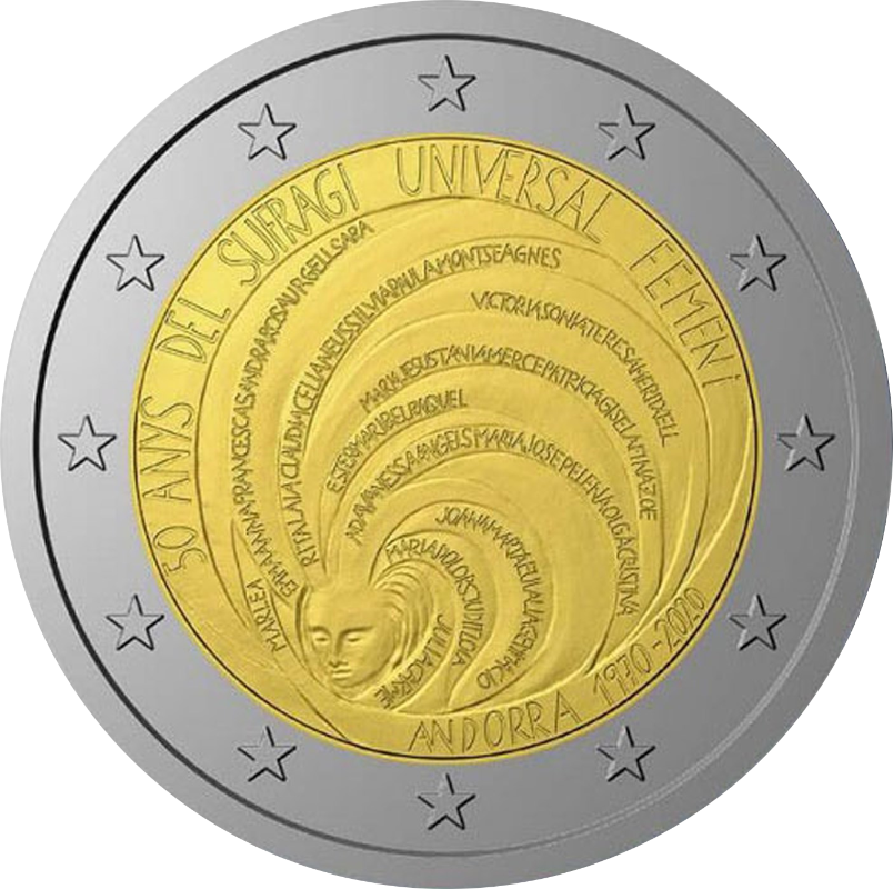 2 Euro Andorra 2020 50 Jahre Allgemeines Frauenwahlrecht