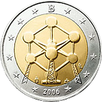 2 Euro Belgien 2006 Atomium in Brüssel