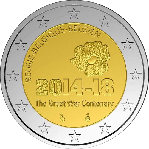 2 Euro Belgien 2014 100 Jahre Erster Weltkrieg