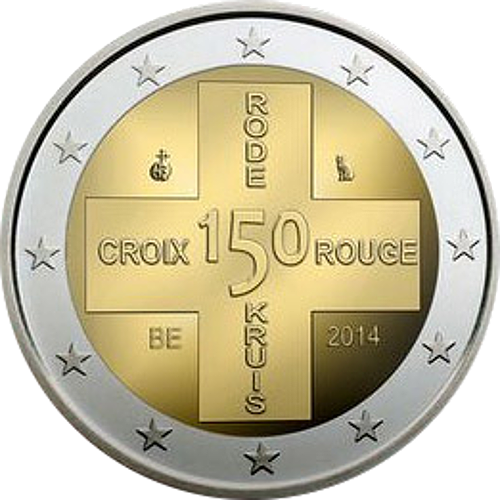 2 Euro Belgien 2014 150 Jahre Rotes Kreuz