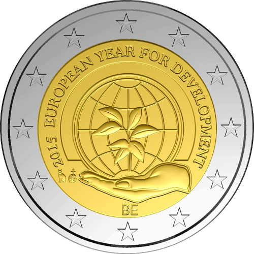 2 Euro Belgien 2015 Europäisches Jahr für Entwicklung
