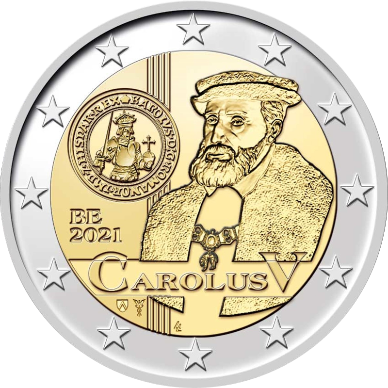 2 Euro Belgien 2021 500 Jahre Münzausgaben durch Karl V