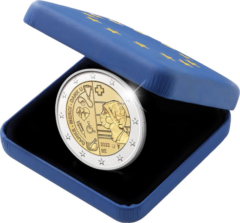 2 Euro Belgien 2022 Für die Pflege während der COVID-Pandemie
