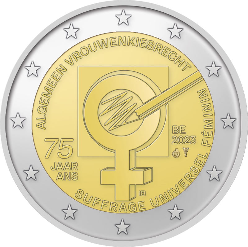 2 Euro Belgien 2023 75 Jahre Frauenwahlrecht in Belgien