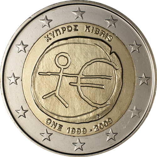 2 Euro Zypern 2009 10 Jahre Wirtschafts- und Währungsunion