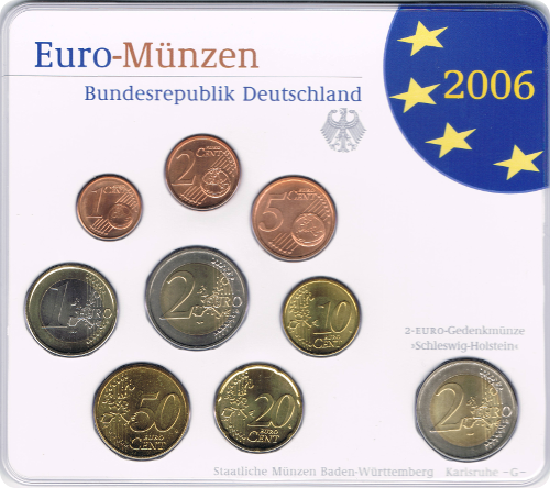 2 Euro Deutschland 2006 KMS Deutschland 2006 ST A,D,F,G,J