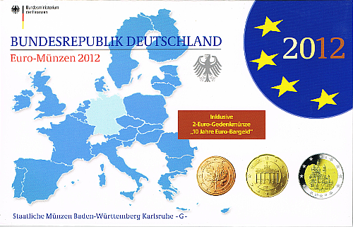 2 Euro Deutschland 2012 KMS Deutschland 2012 SP A,D,F,G,J