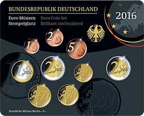 2 Euro Deutschland 2016 KMS Deutschland 2016 ST A,D,F,G,J
