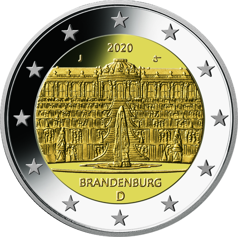 2 Euro Deutschland 2020 Brandenburg: Schloss Sanssouci