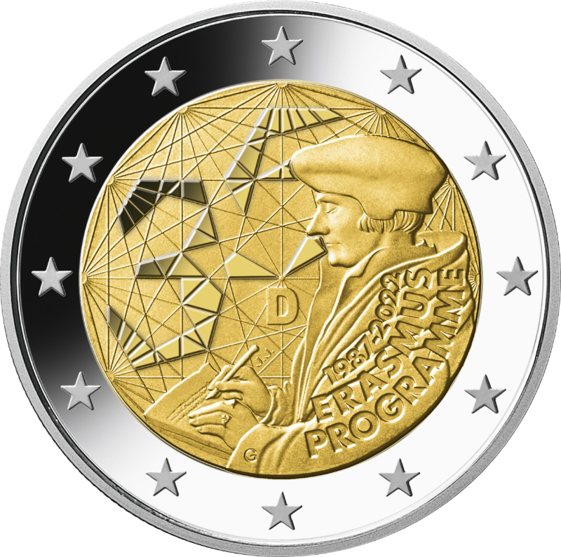 2 Euro Deutschland 2022 35 Jahre Erasmus-Programme