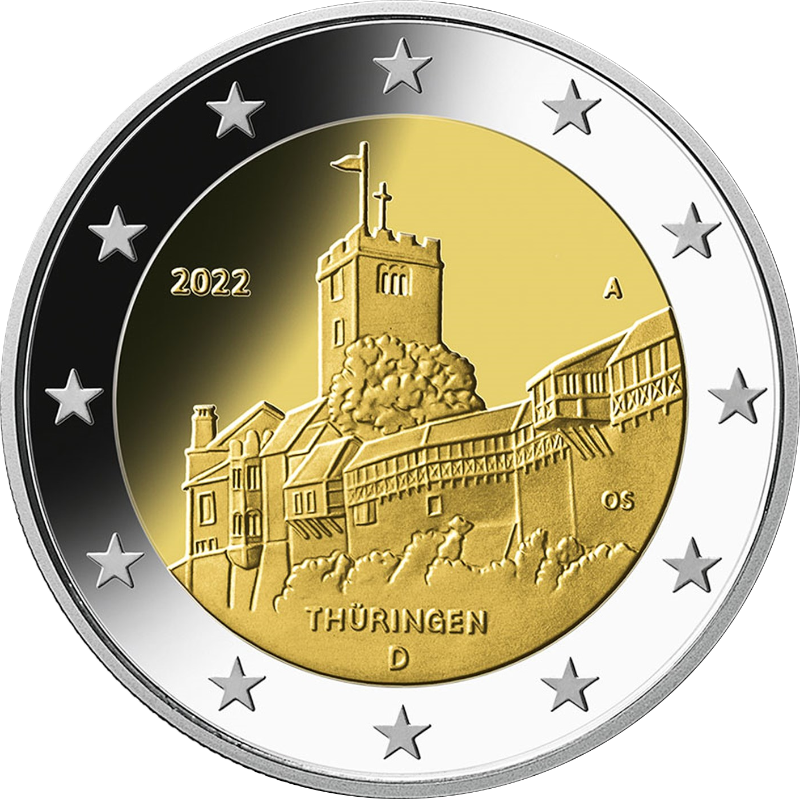2 Euro Deutschland 2022 Thüringen: Wartburg