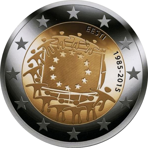 2 Euro Estland 2015 30 Jahre Europaflagge