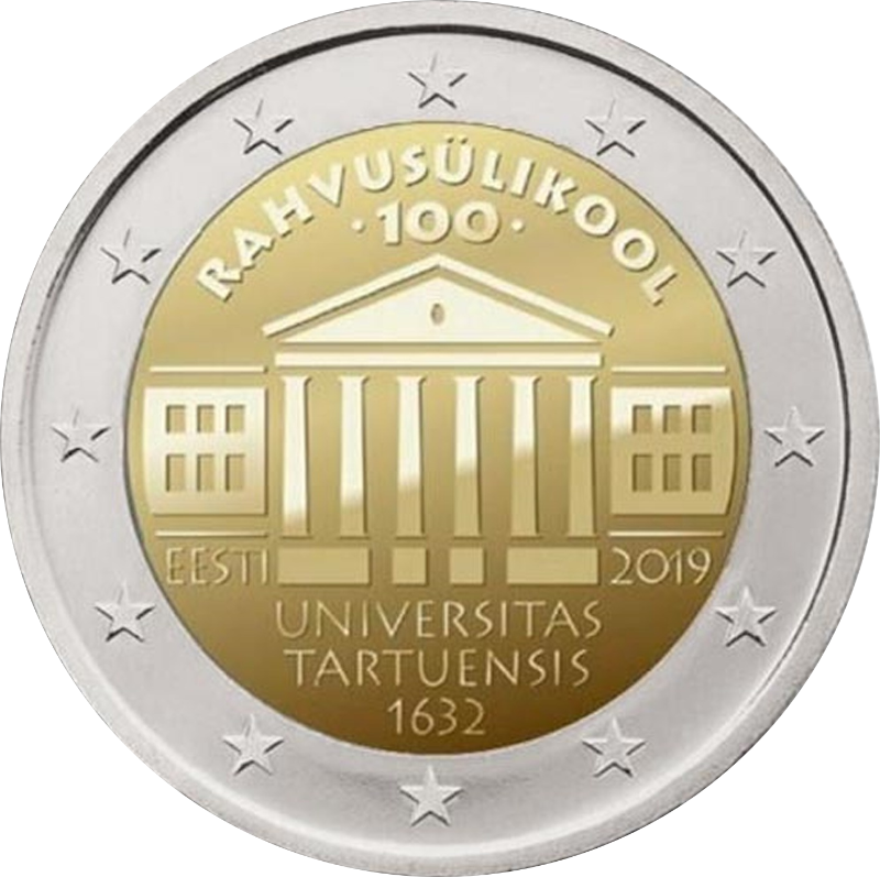 2 Euro Estland 2019 100. Jahrestag der Gründung der estnischsprachigen Universität Tartu