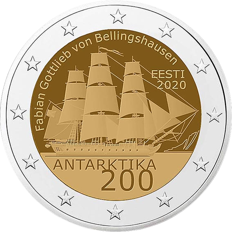 2 Euro Estland 2020 200. Jahrestag der Entdeckung der Antarktis