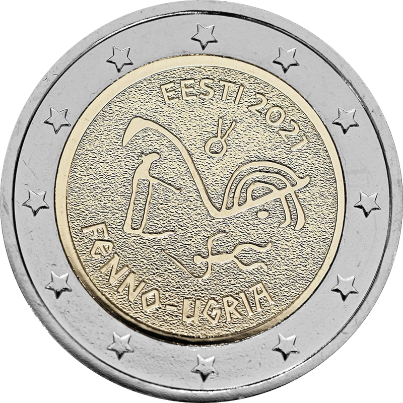 2 Euro Estland 2021 Finno-ugrische Völker