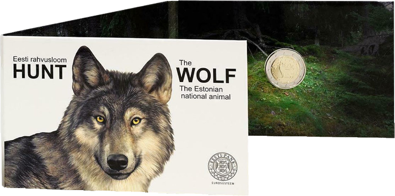 2 Euro Estland 2021 Der Wolf, Estlands Nationaltier