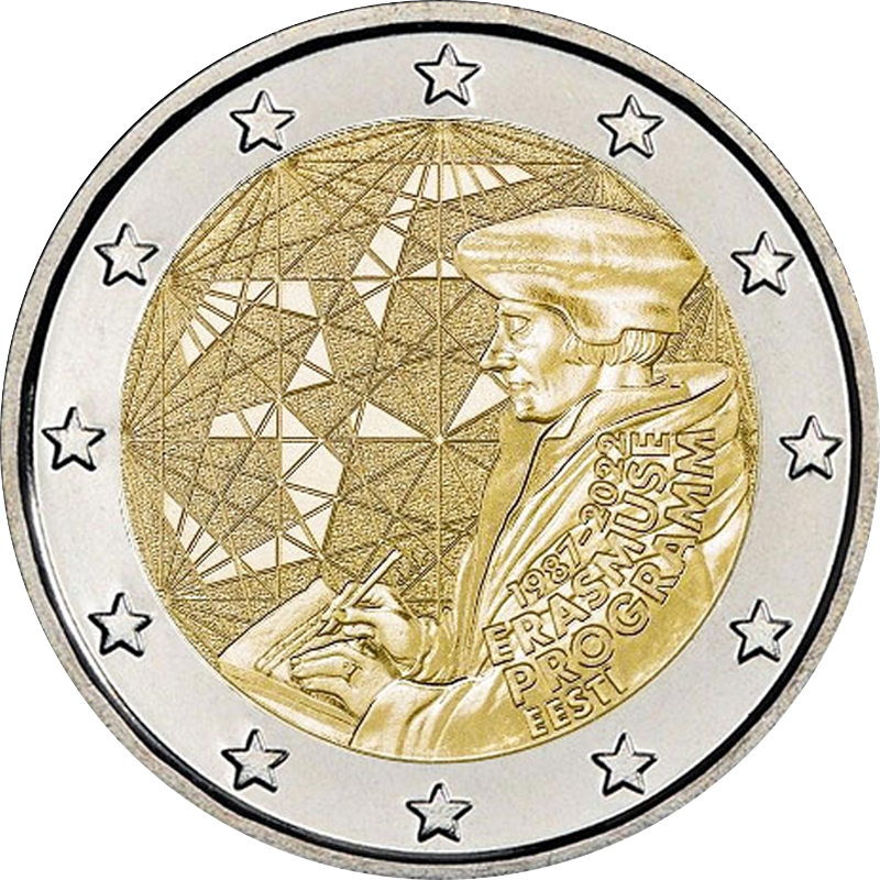 2 Euro Estland 2022 35 Jahre Erasmus-Programme