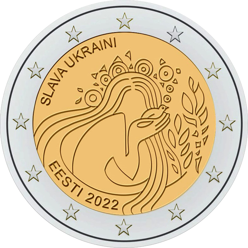 2 Euro Estland 2022 Slava Ukraini