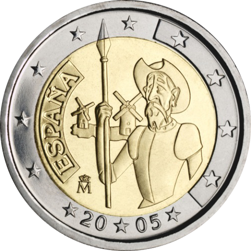 2 Euro Spanien 2005 100 Jahre Don Quijote