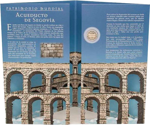 2 Euro Spanien 2016 Altstadt und Aquädukt von Segovia