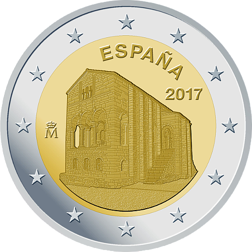 2 Euro Spanien 2017 Kirchen im Königreich Asturien: Santa María del Naranco