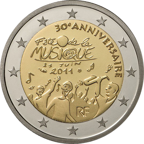 2 Euro Frankreich 2011 30 Jahre Fête de la Musique