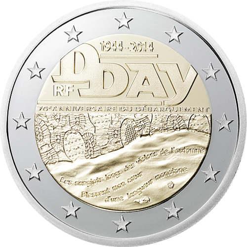 2 Euro Frankreich 2014 70.Jahrestag des D-Day