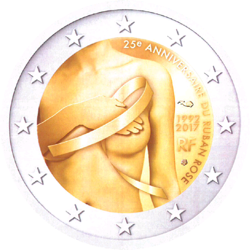2 Euro Frankreich 2017 Erforschung von Brustkrebs