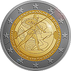 2 Euro Griechenland 2010 2500 Jahre Schlacht von Marathon