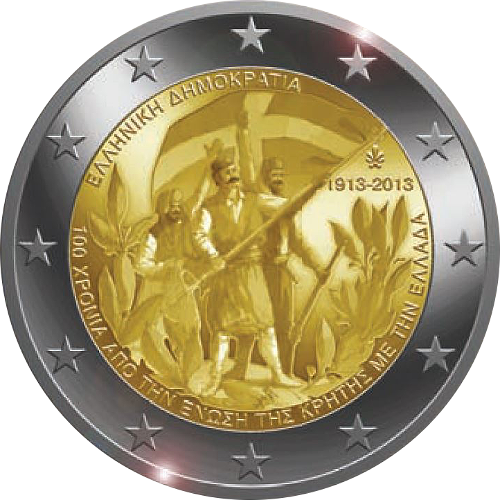 2 Euro Griechenland 2013 100.Jahrestag der Vereinigung mit Kreta