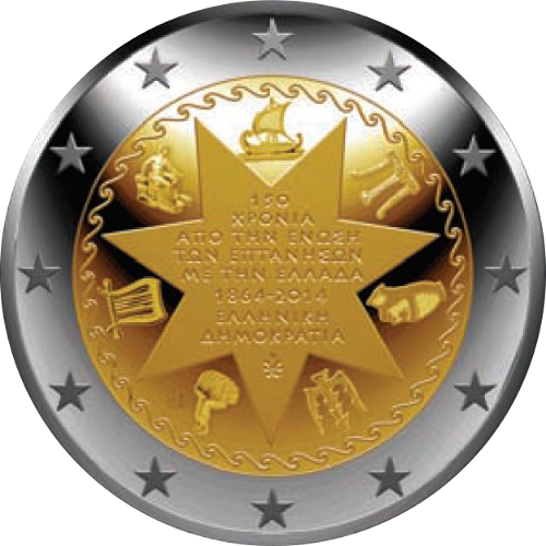 2 Euro Griechenland 2014 150.Jahrestag der Vereinigung mit den Ionischen Inseln