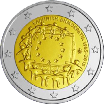 2 Euro Griechenland 2015 30 Jahre Europaflagge