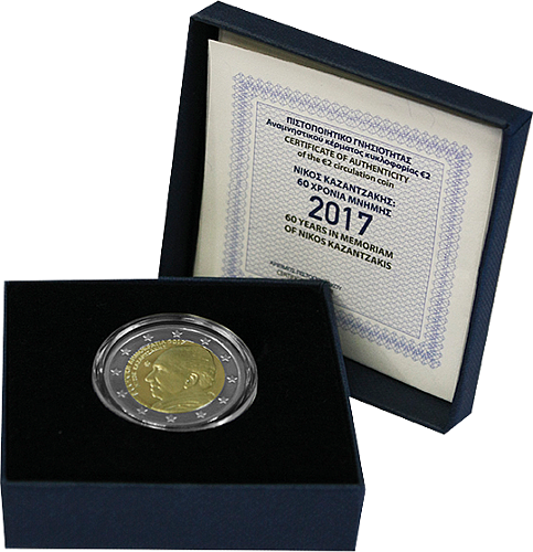 2 Euro Griechenland 2017 60.Todestag von Nikos Kazantzakis