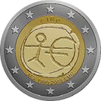 2 Euro Irland 2009 10 Jahre Wirtschafts- und Währungsunion
