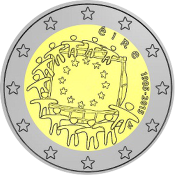 2 Euro Irland 2015 30 Jahre Europaflagge