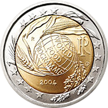 2 Euro Italien 2004 Welternährungsprogramm der UN