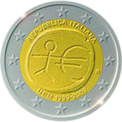 2 Euro Italien 2009 10 Jahre Wirtschafts- und Währungsunion