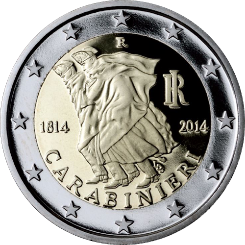 2 Euro Italien 2014 200 Jahre Carabinieris