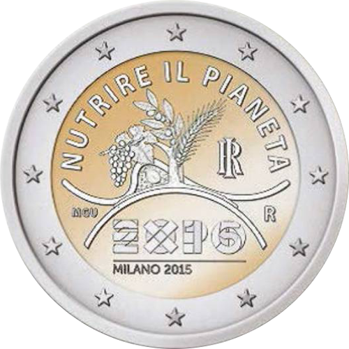 2 Euro Italien 2015 Expo Mailand 2015