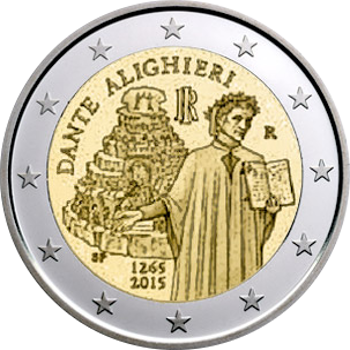 2 Euro Italien 2015 750.Geburtstag von Dante Alighieri