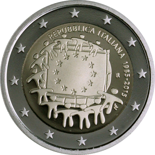 2 Euro Italien 2015 30 Jahre Europaflagge