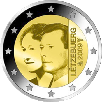 2 Euro Luxemburg 2009 90.Jahrestag der Thronbesteigung von Großherzogin Charlotte