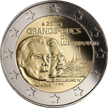 2 Euro Luxemburg 2012 100.Todestag von Großherzog Wilhelm IV.