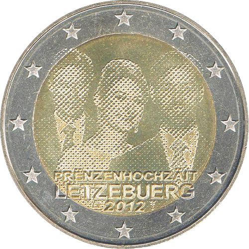 2 Euro Luxemburg 2012 Hochzeit von Erbgroßherzog Guillaume und Stéphanie