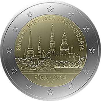 2 Euro Lettland 2014 Riga - Europäische Kulturhauptstadt 2014