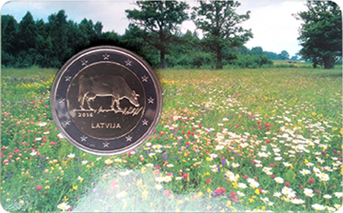2 Euro Lettland 2016 Milchwirtschaft Lettlands