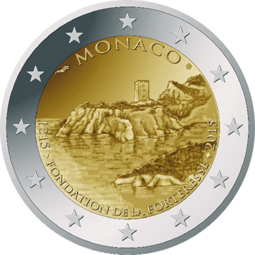 2 Euro Monaco 2015 800.Jahrestag des Schloßbaus auf dem Felsen