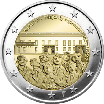 2 Euro Malta 2012 Mehrheitswahlrecht 1887