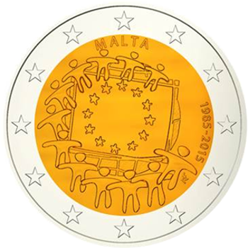 2 Euro Malta 2015 30 Jahre Europaflagge