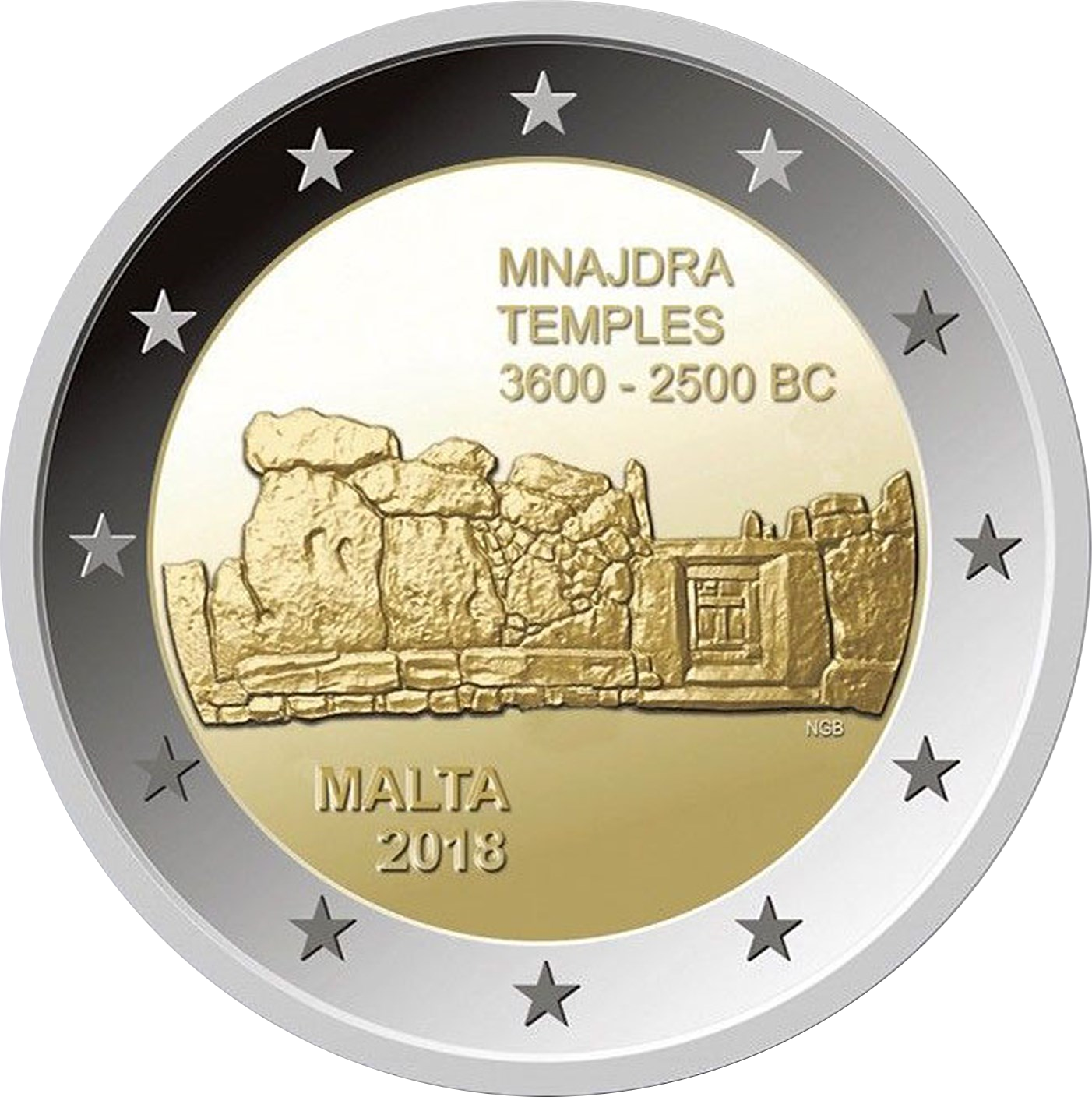2 Euro Malta 2018 Prähistorische Stätten: Mnajdra